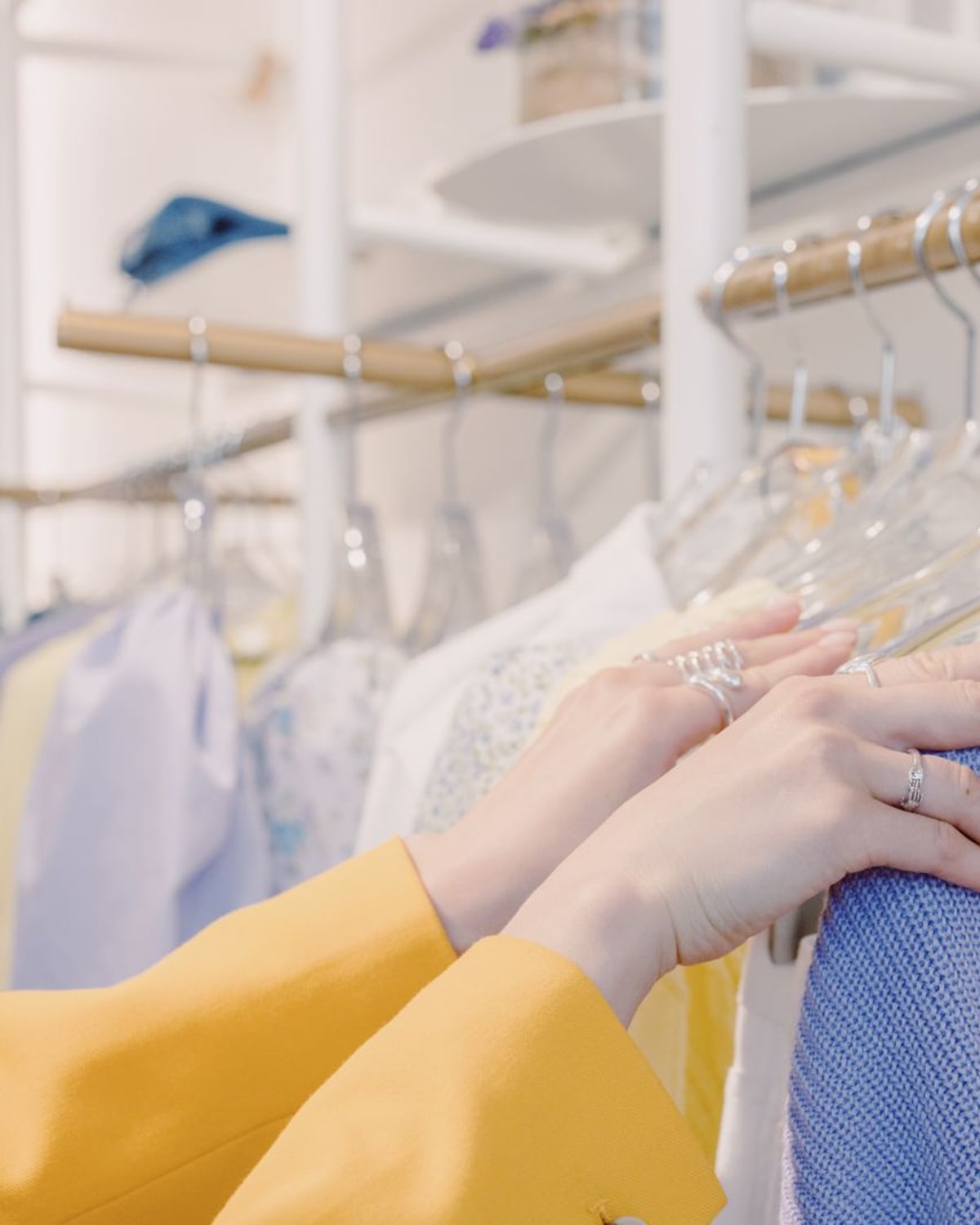 Small women's capsule wardrobe arranged neatly